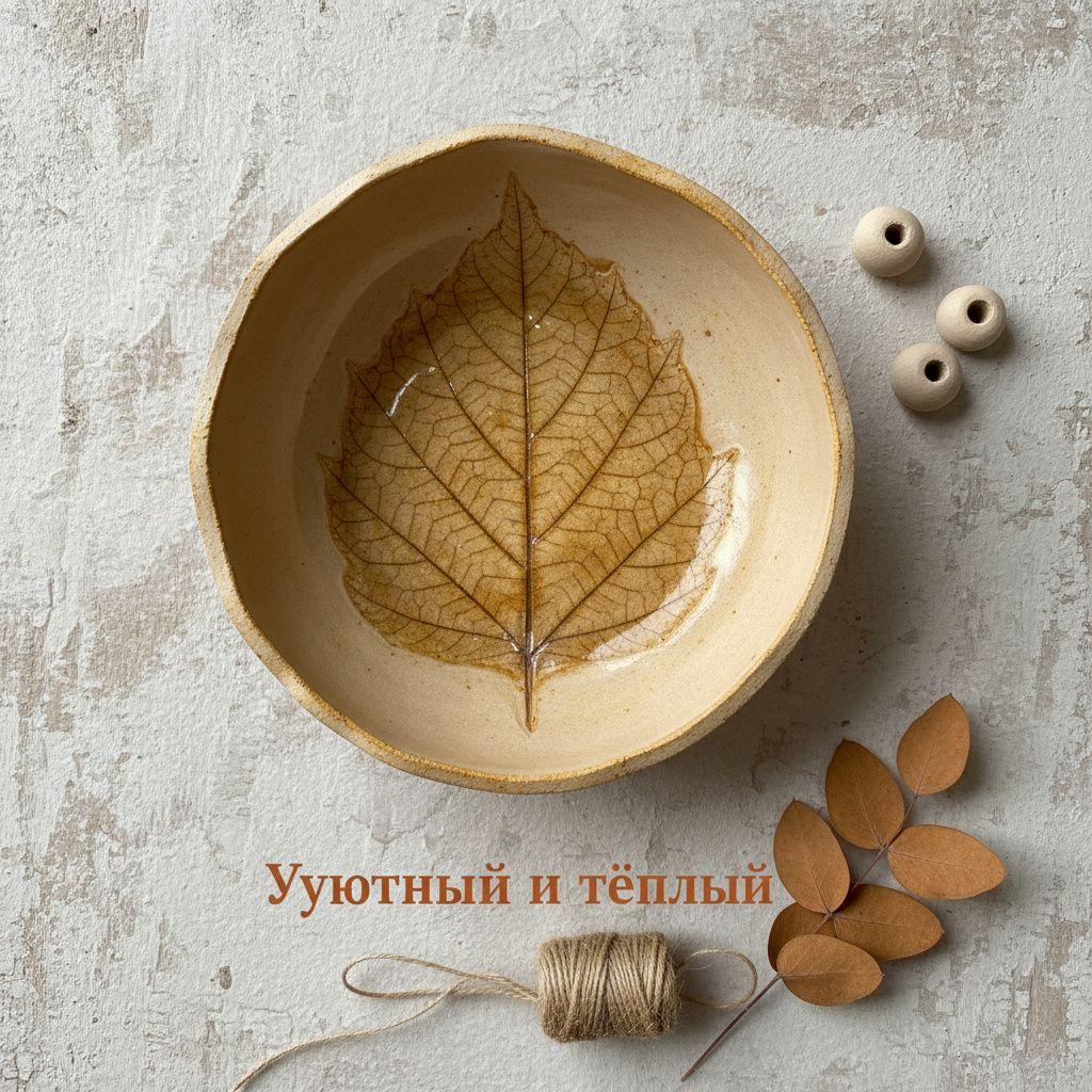 Взрослая миска с текстурой листа